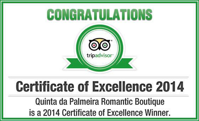 Quinta da Palmeira ganha certificado de excelência Tripadvisor pela 2º vez!